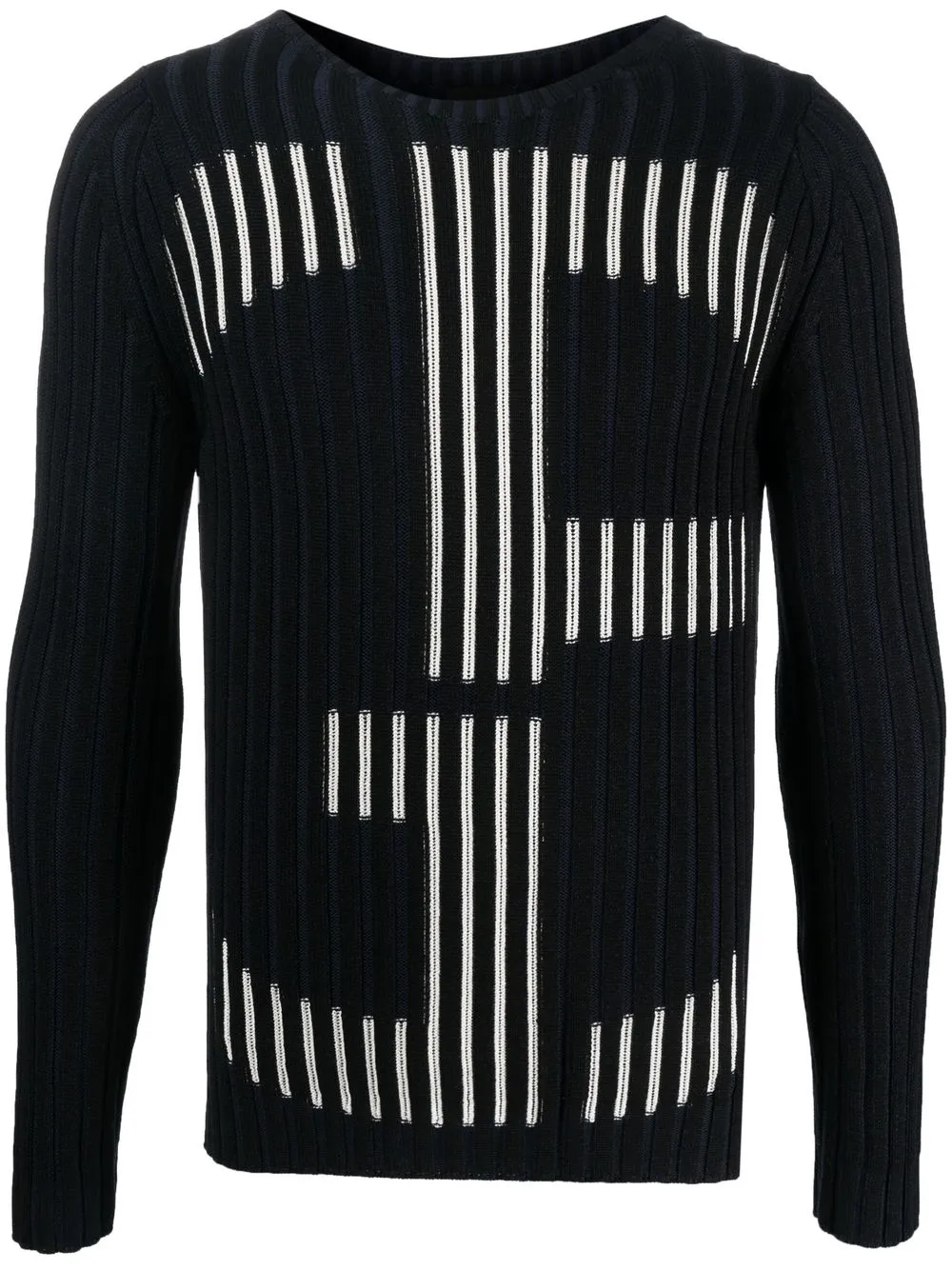 

Giorgio Armani crew-neck knitted-logo sweater - Black