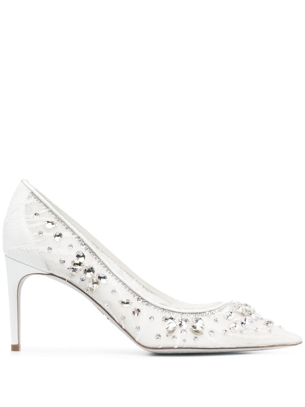 

René Caovilla crystal-embellished pumps - White