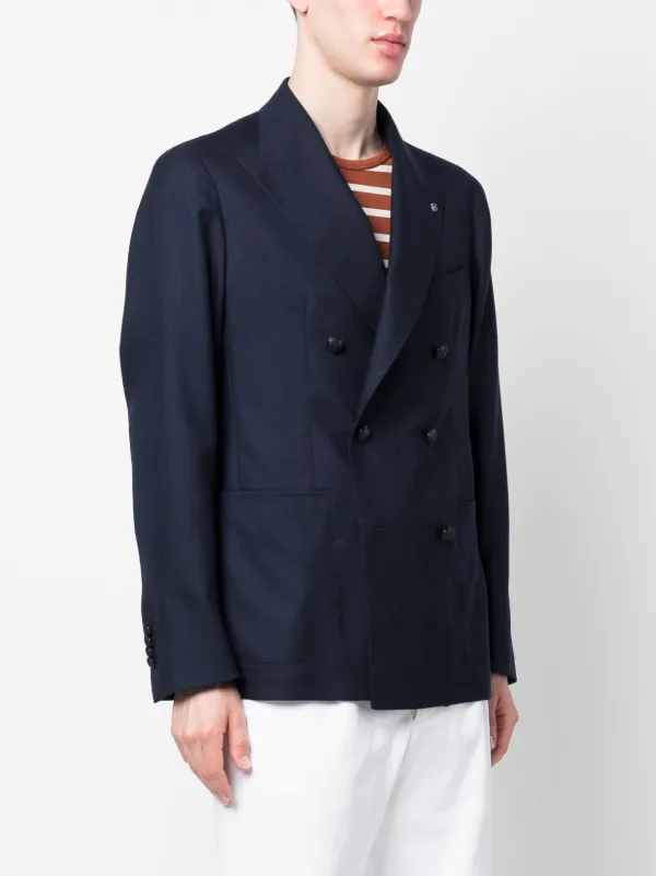 ⭐️トムさま専用【近年モデル】TAGLIATORE 44ダブルシルクジャケット Tagliatore カシミア ダブルジャケット | ブルー | FARFETCH JP