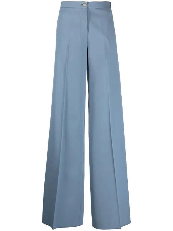 Giuliva Heritage High-waisted Wide-leg Trousers in Blue