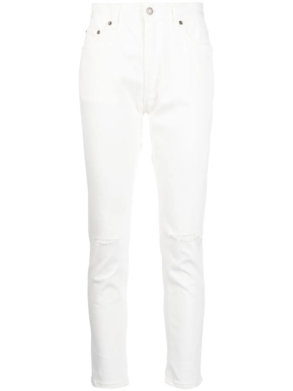 

Undercover distressed-finish slim-cut trousers - Blanco