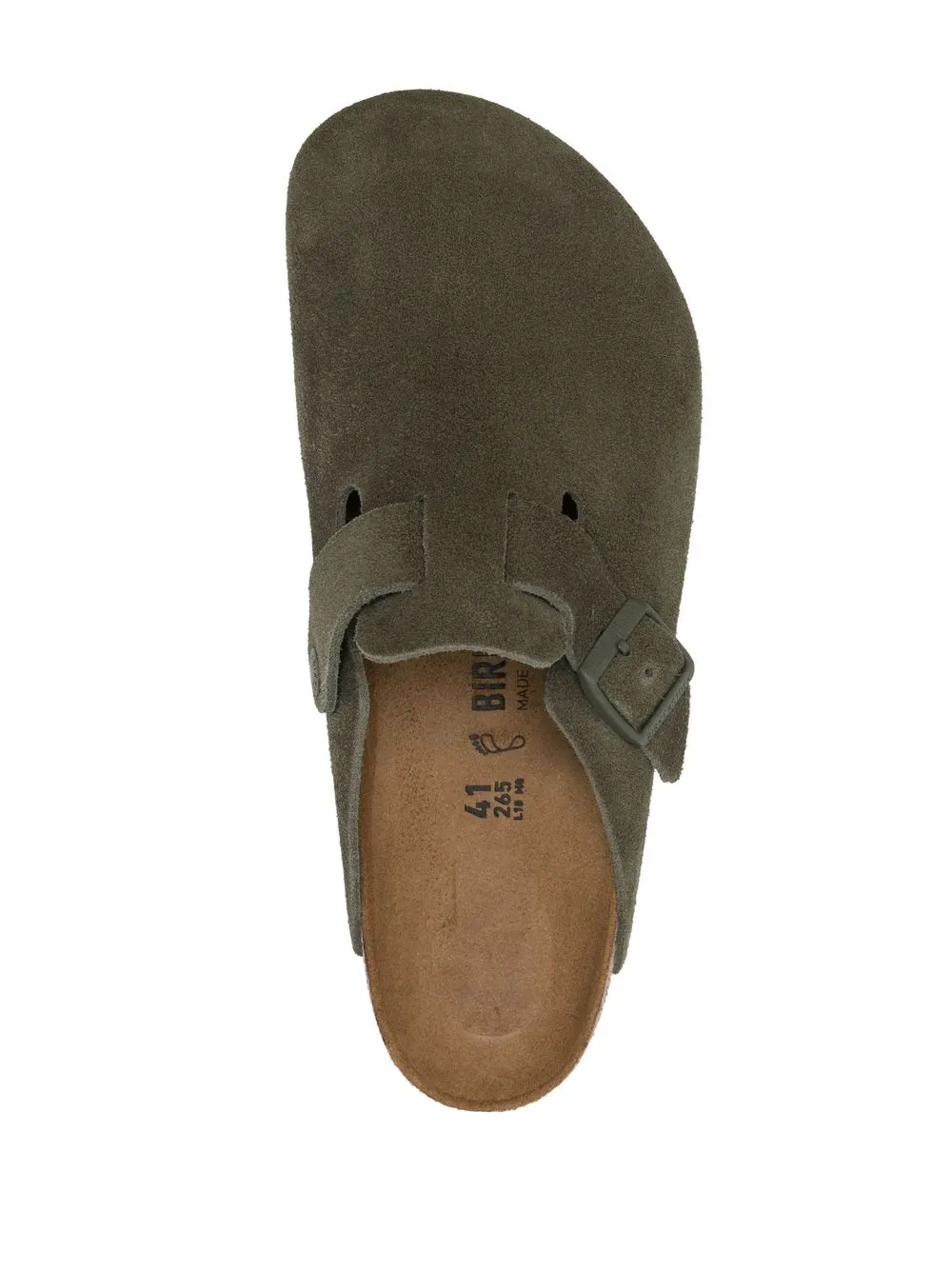 Birkenstock Suede Leather Slip-on Slippers In Green