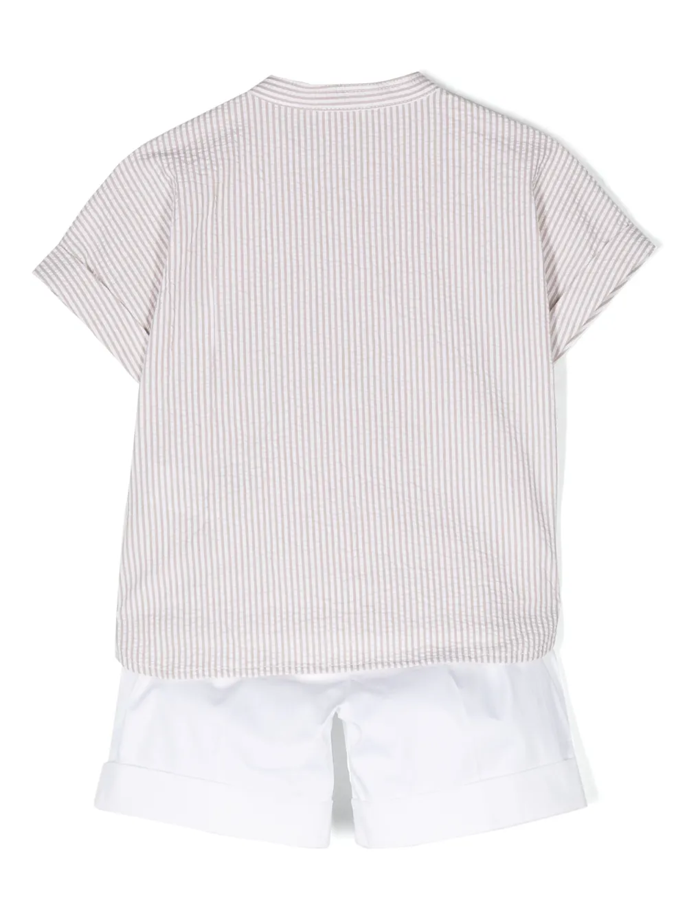 Il Gufo Gestreepte shorts set - Beige