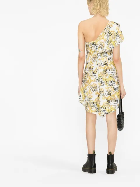 Versace Jeans Couture logo-print one-shoulder dress 74HAO911NS228 - 2