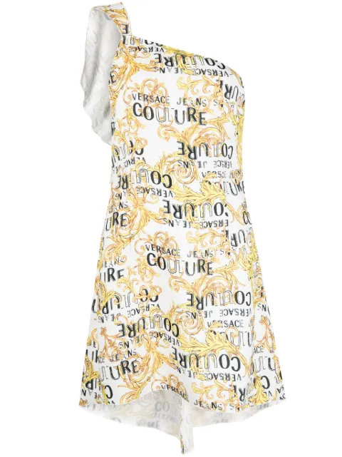 Versace Jeans Couture logo-print one-shoulder dress 74HAO911NS228 - 0