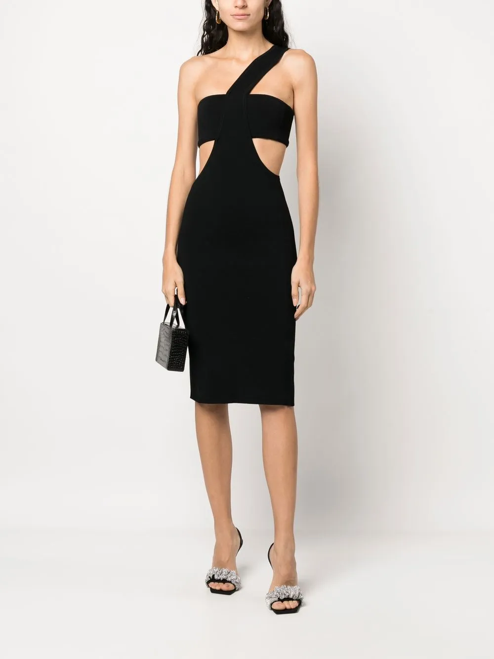 Dundas Asymmetrische midi-jurk - Zwart