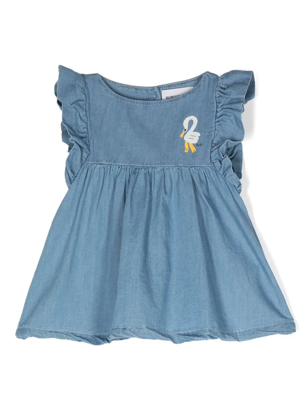 

Bobo Choses chest logo-print denim dress - Blue