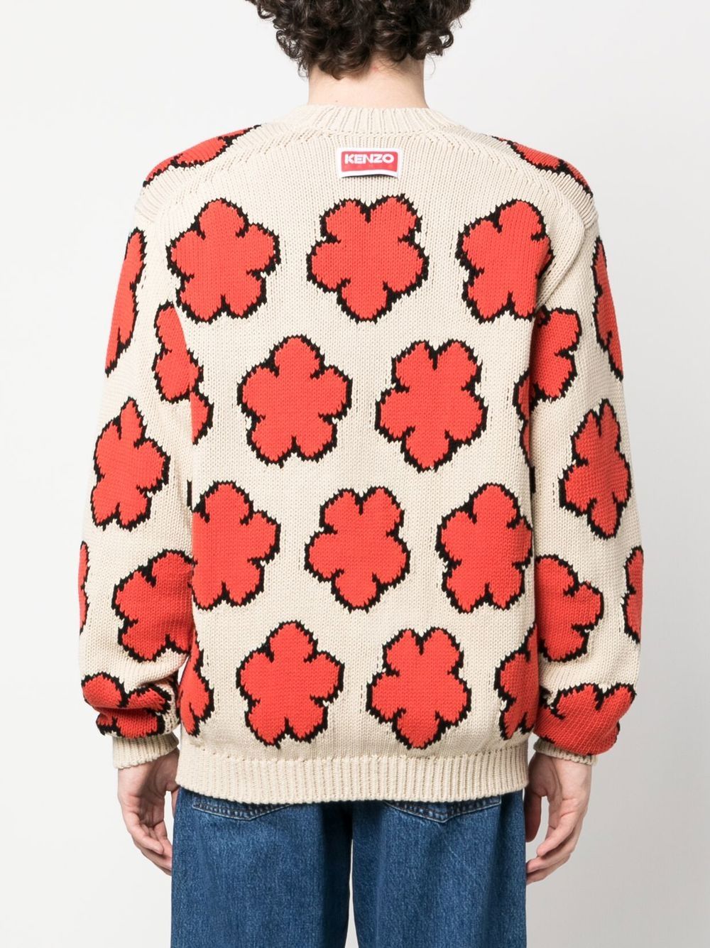 Shop Kenzo Boke Flower Cotton Jumper In Nude