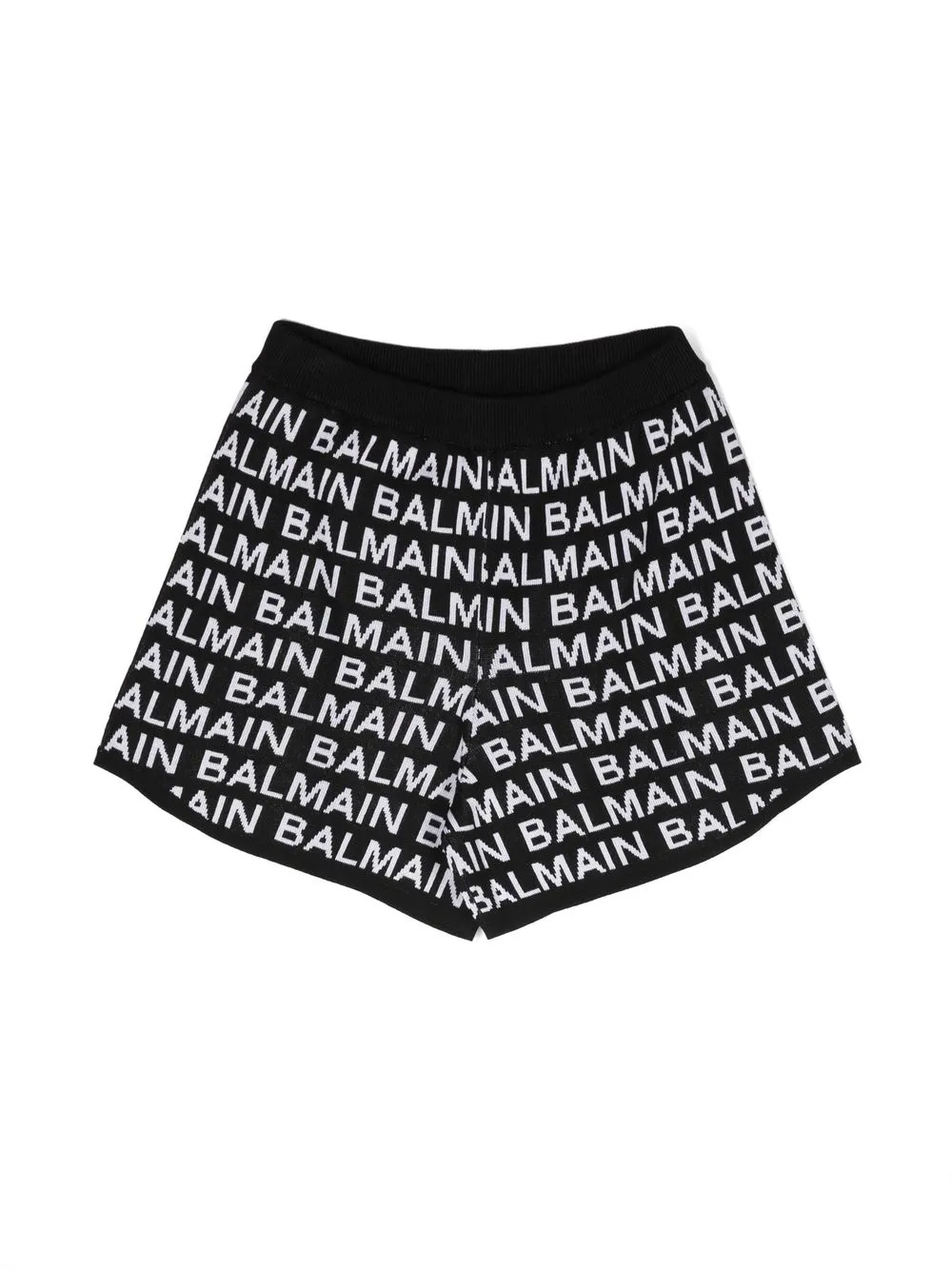 

Balmain Kids intarsia-knit logo shorts - Black