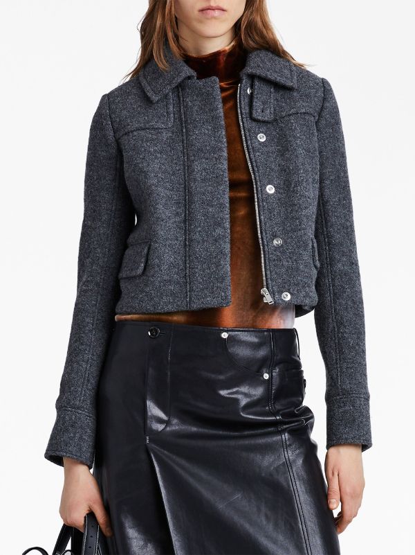 Proenza Schouler Zipped Wool Cropped Jacket Farfetch