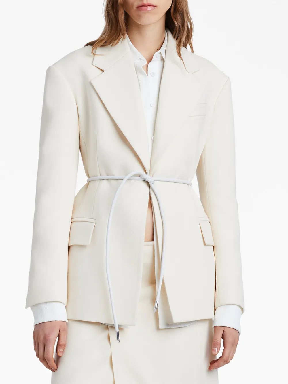 Shop Proenza Schouler Twill-weave Wool Blazer In Nude