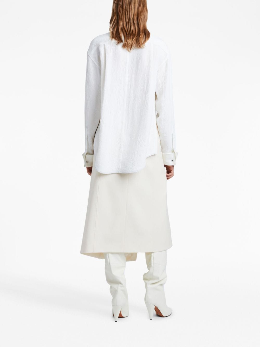 Shop Proenza Schouler Twill Suiting Wool Wrap Skirt In White