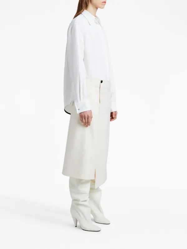 White wool 2025 wrap skirt