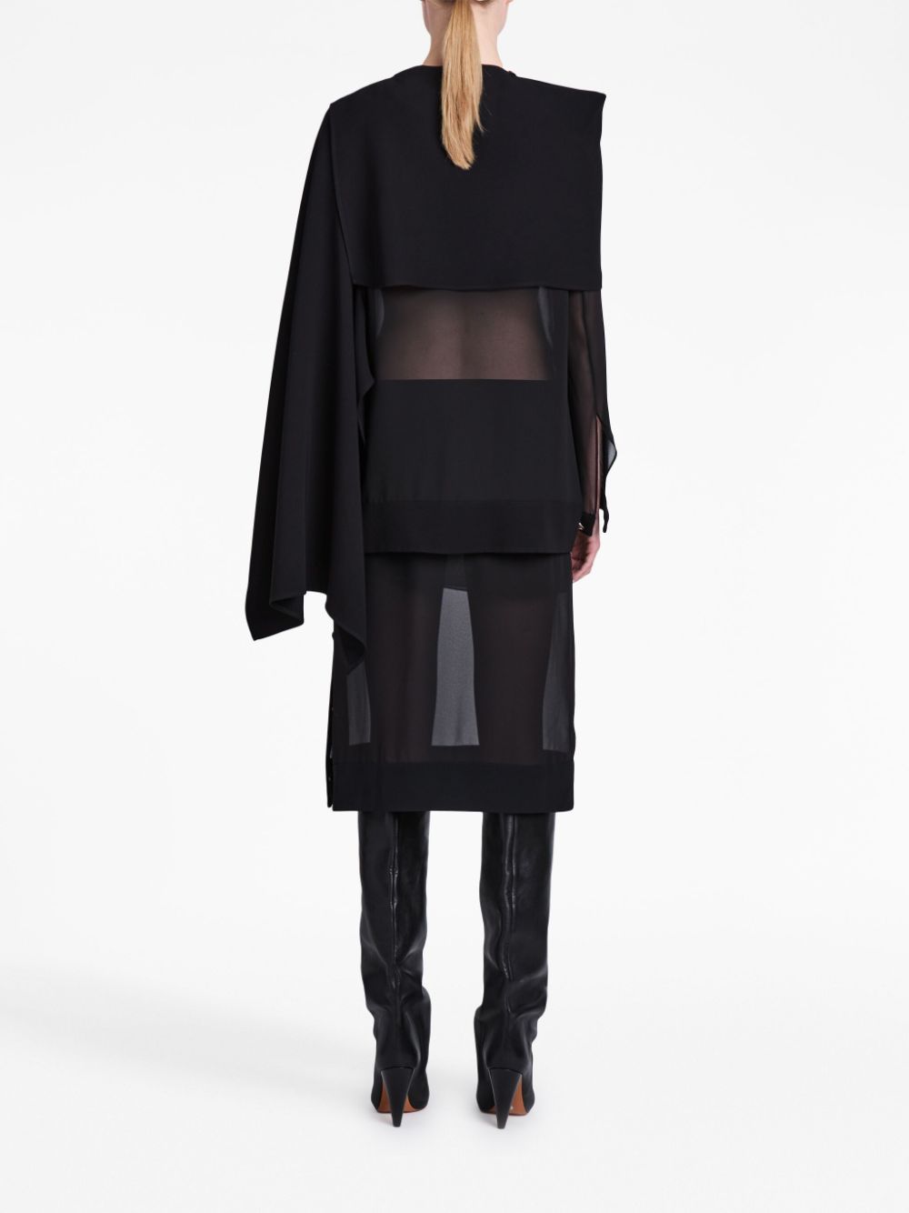 Proenza Schouler asymmetric semi-sheer chiffon top Women