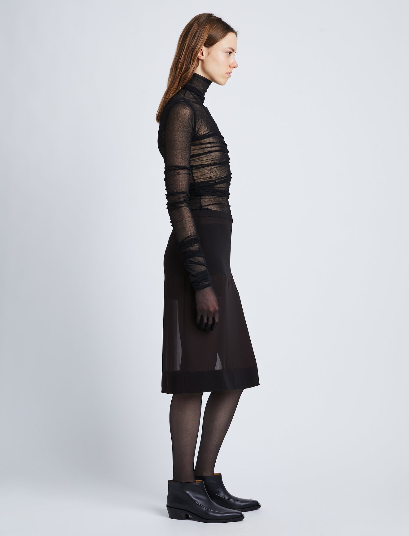 Lightweight Chiffon Panel Skirt #1