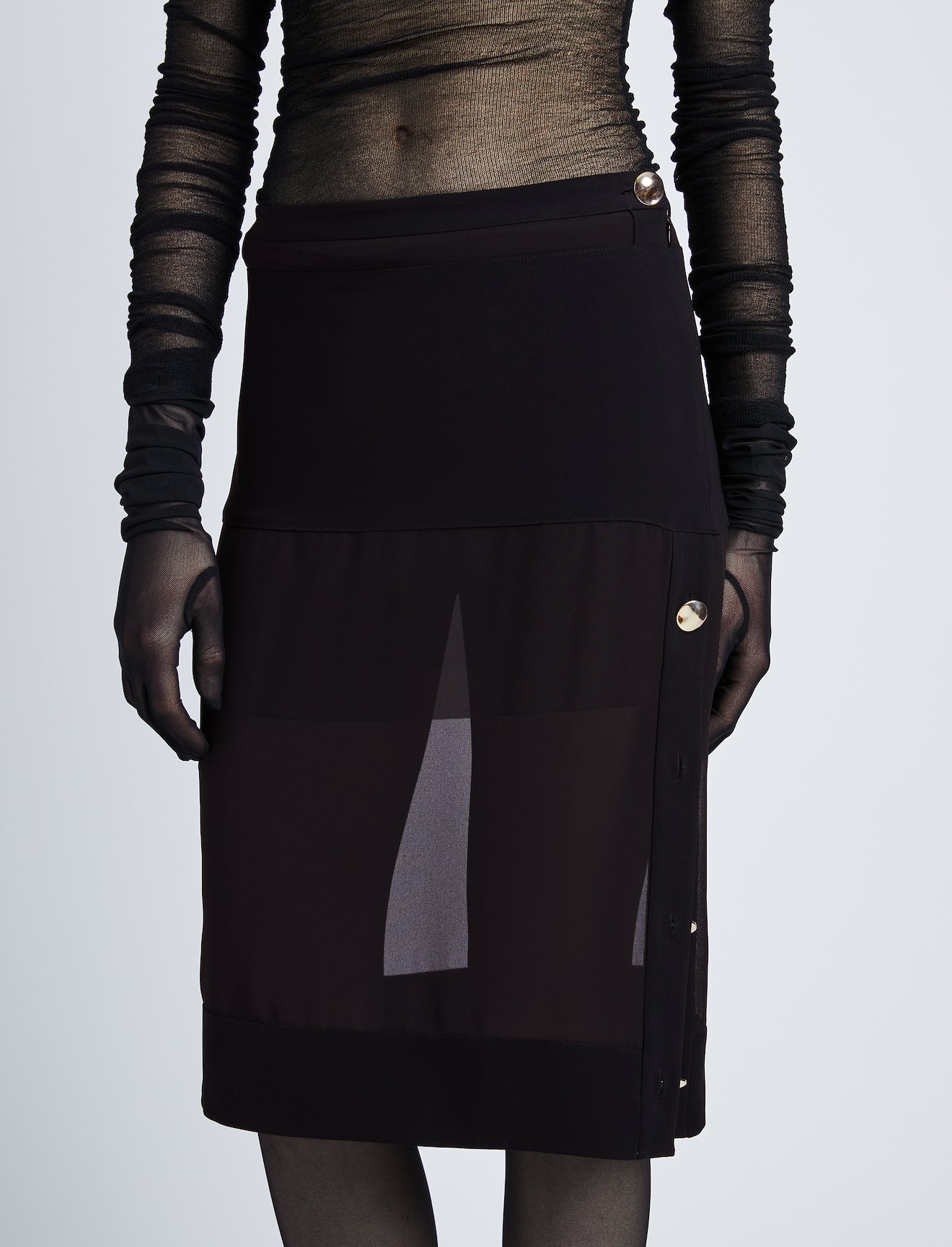 Lightweight Chiffon Panel Skirt #6