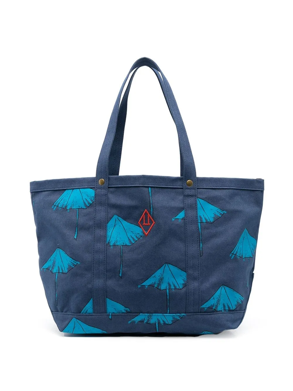 

The Animals Observatory umbrella-print cotton tote bag - Blue