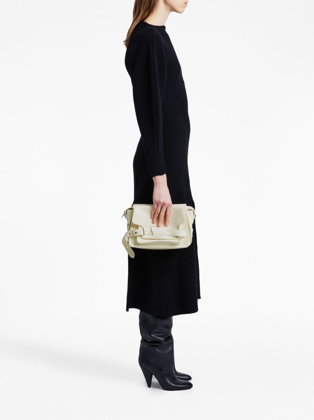 Shop Proenza Schouler Beacon Leather Saddle Bag In Neutrals