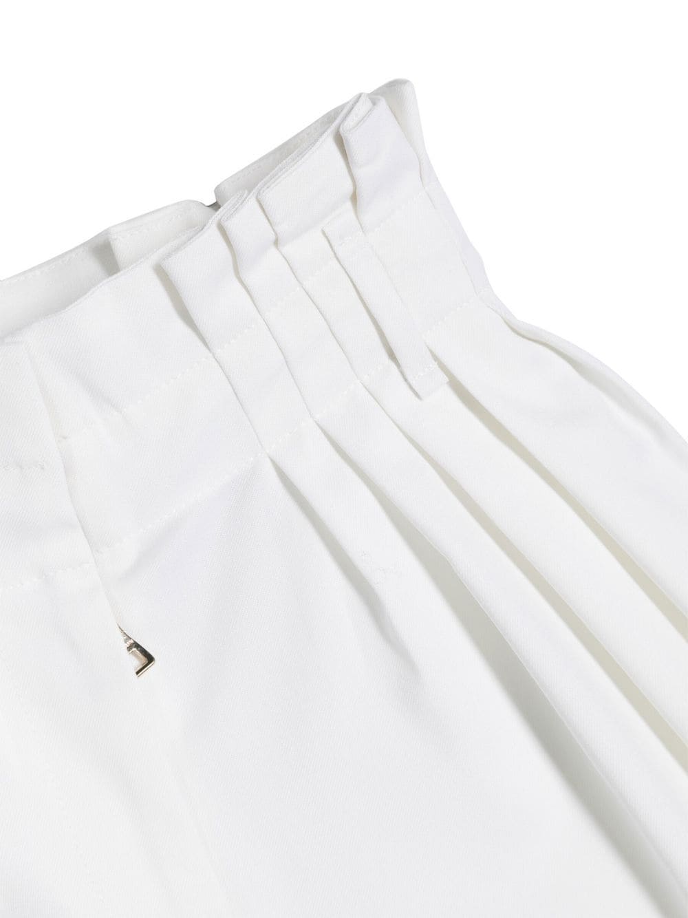 Shop Balmain Pleat-detail Wool Trousers In White