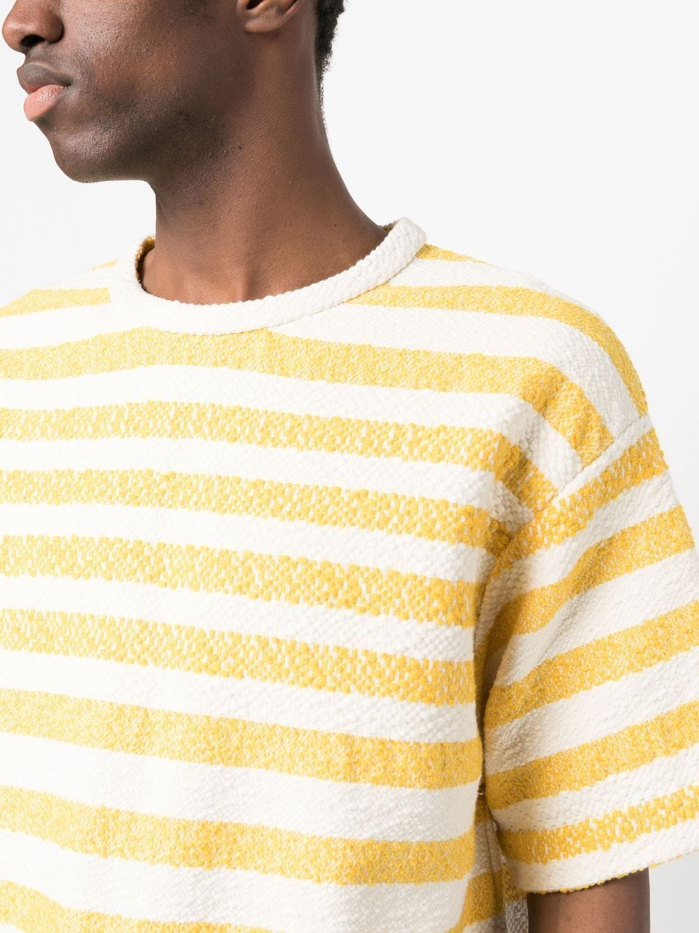 Shop Jil Sander Textured Striped T-shirt In Neutrals