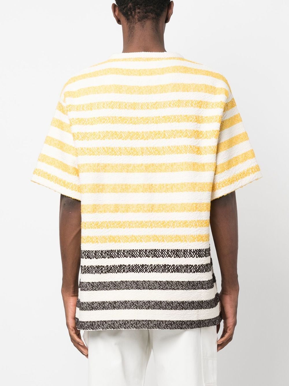 Shop Jil Sander Textured Striped T-shirt In Neutrals