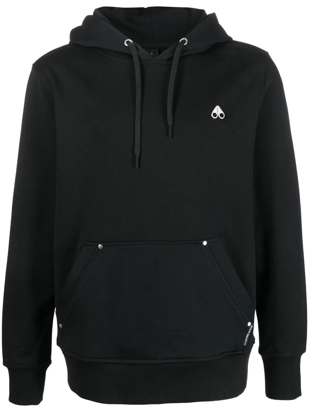 

Moose Knuckles logo-plaque cotton hoodie - Black