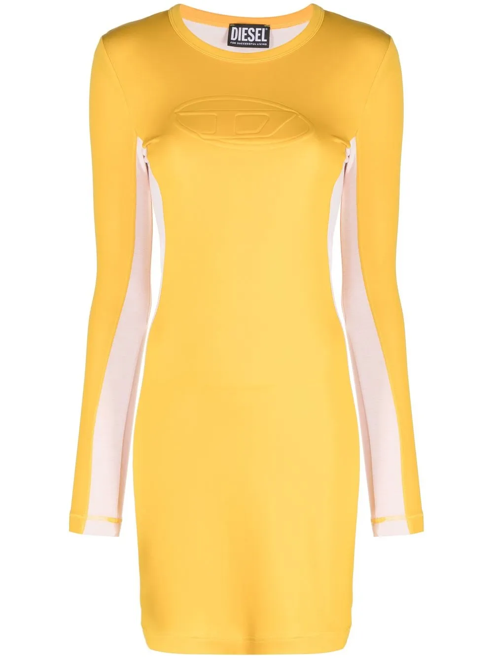 

Diesel logo debossed bodycon dress - Yellow