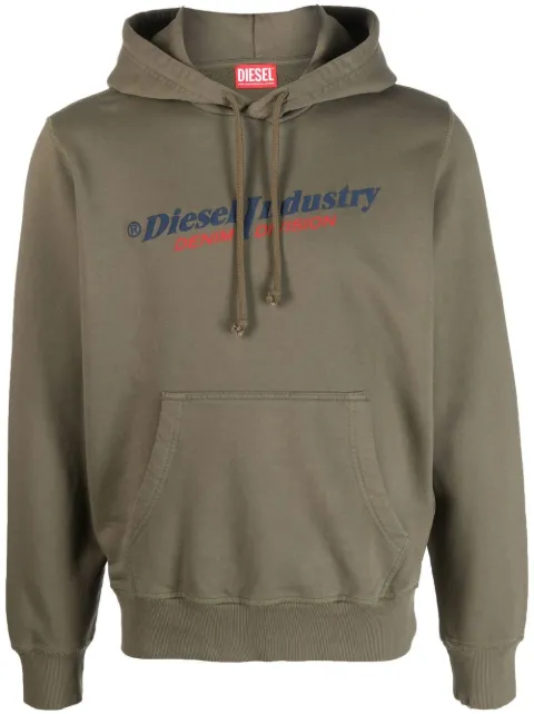 logo-print cotton hoodie