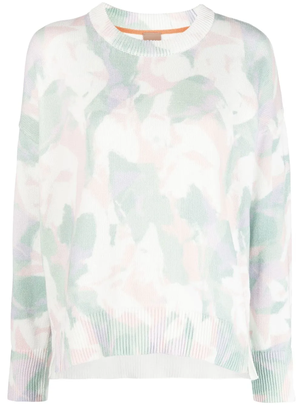 

BOSS abstract-print high-low jumper - White