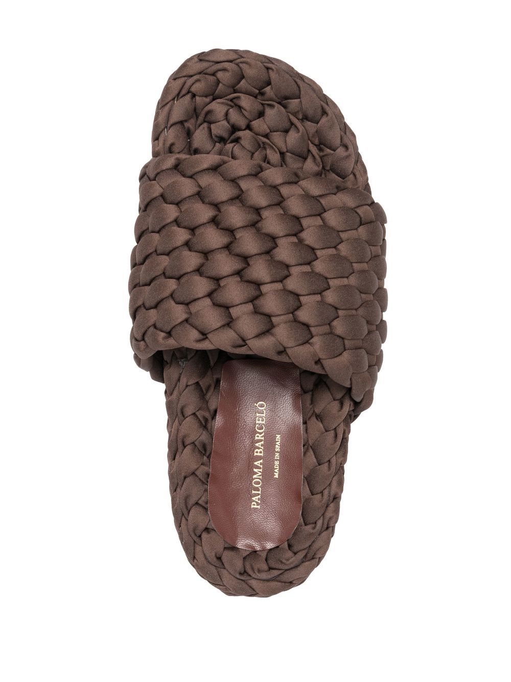 Shop Paloma Barceló Lise Woven Satin Sandals In Brown