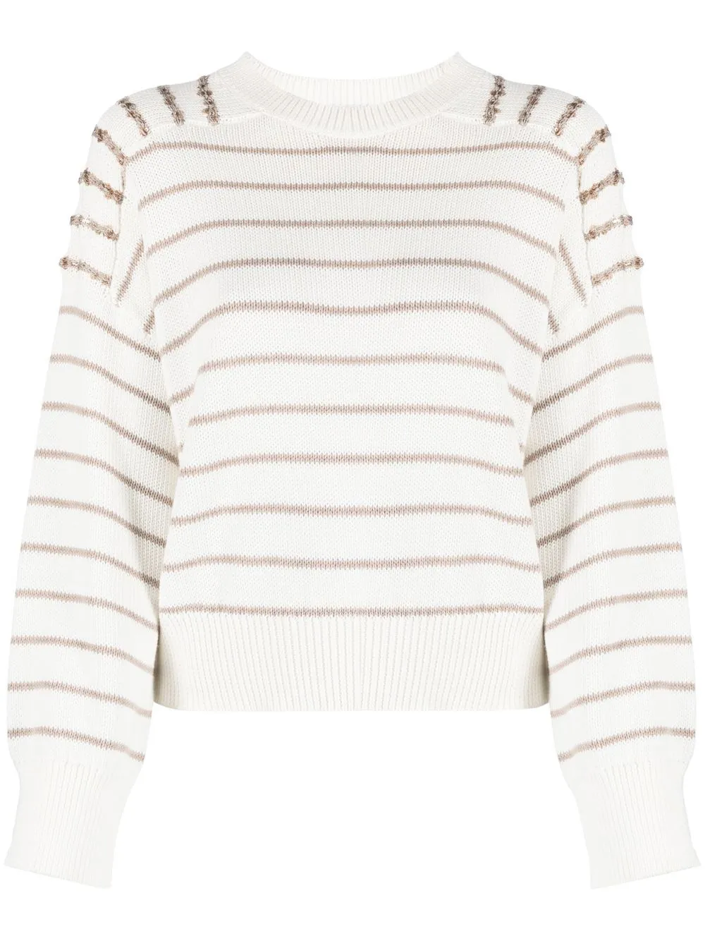 

Brunello Cucinelli striped cotton jumper - White