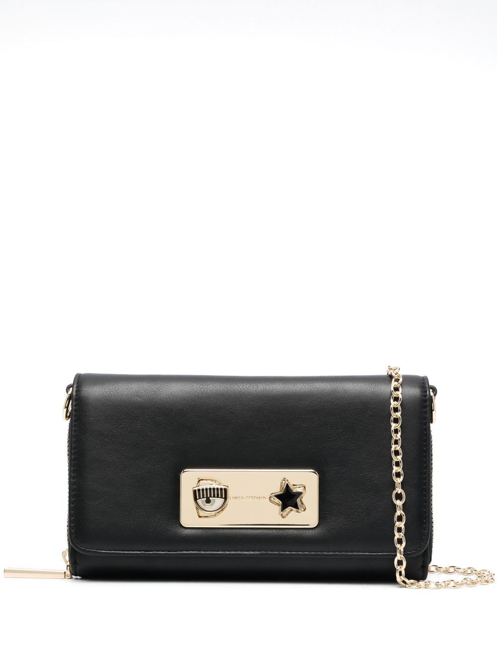 

Chiara Ferragni logo-plaque clutch bag - Black