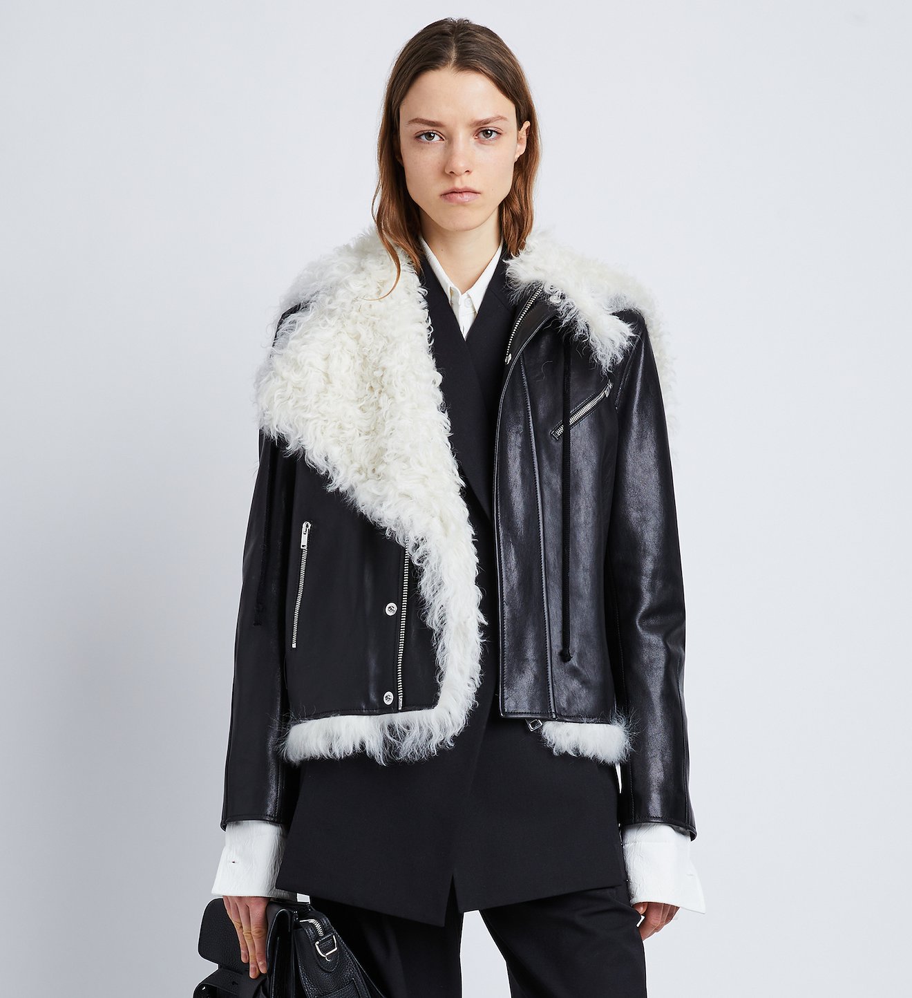 Leather Shearling Motorcycle Jacket