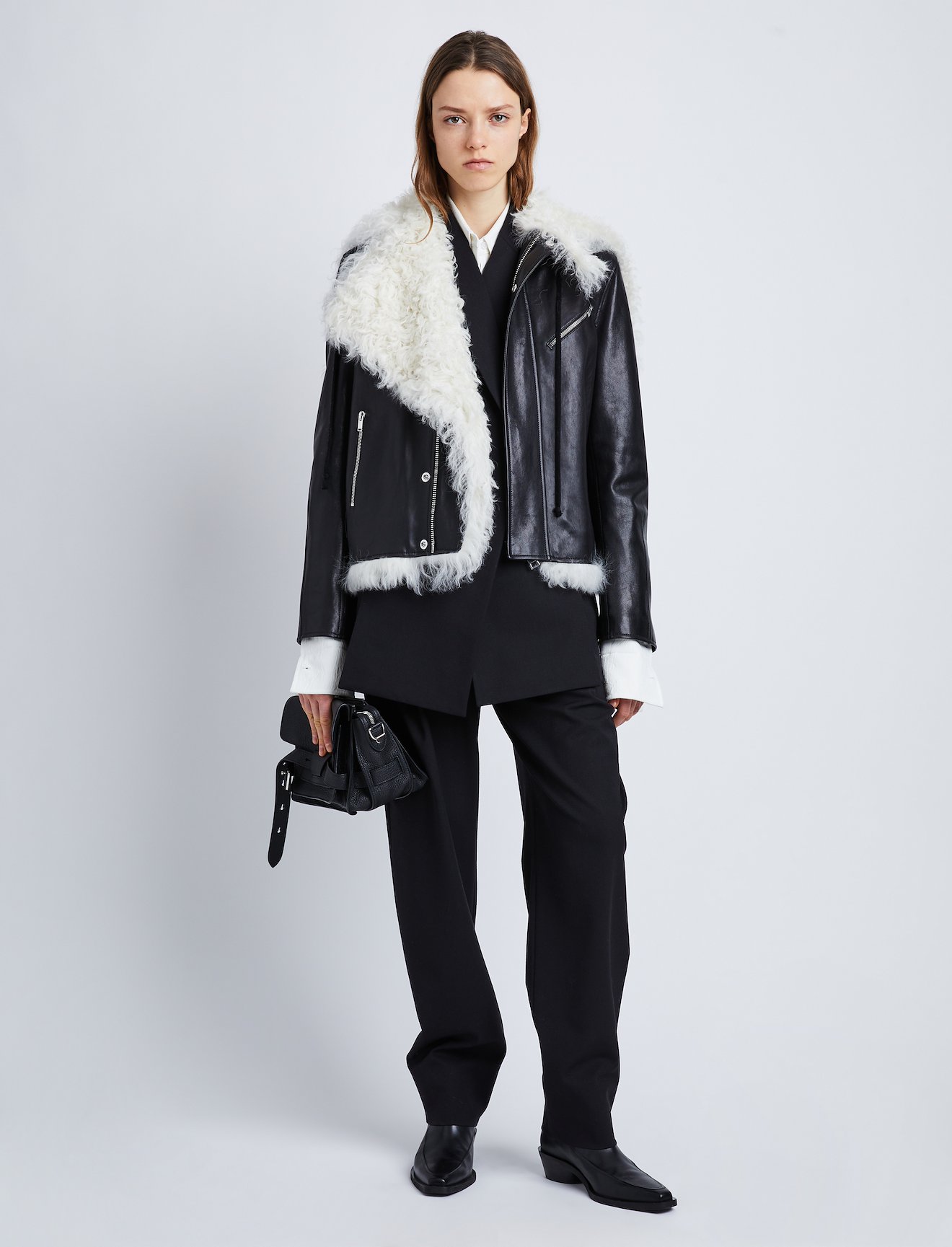 Leather Shearling Motorcycle Jacket #1