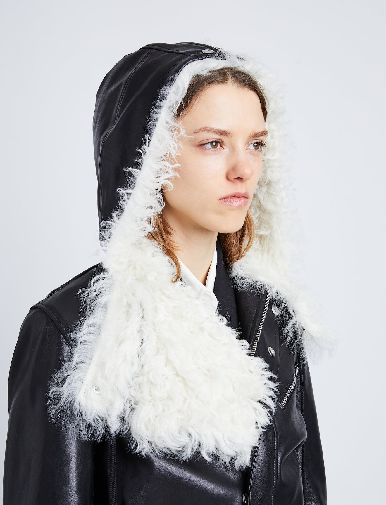 Leather Shearling Motorcycle Jacket #4