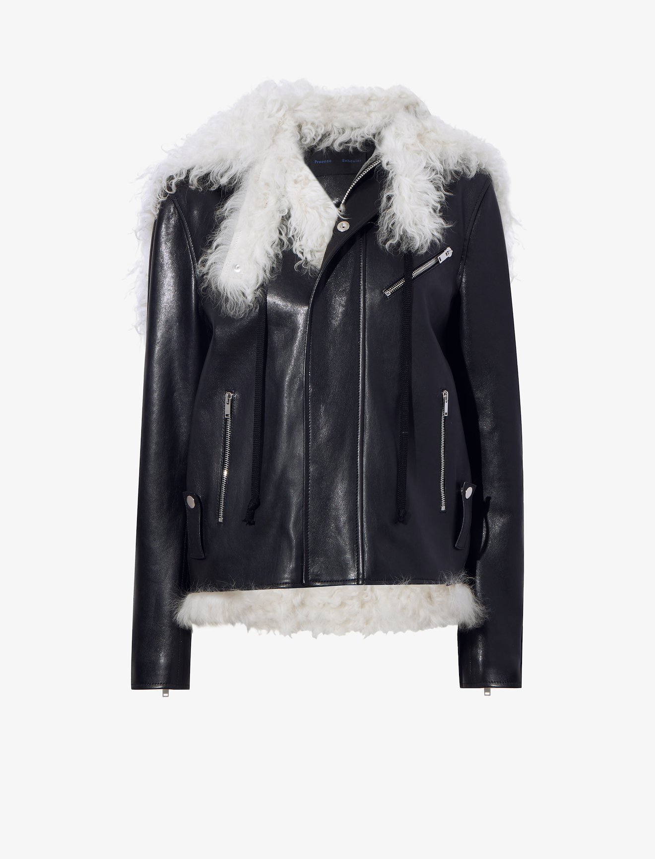 Leather Shearling Motorcycle Jacket #5