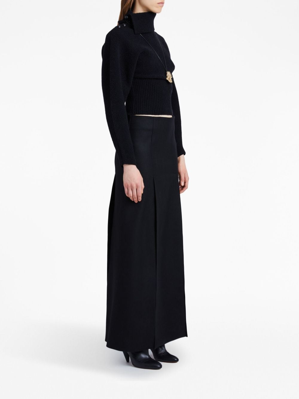 Shop Proenza Schouler Felted Slit Maxi Skirt In Black