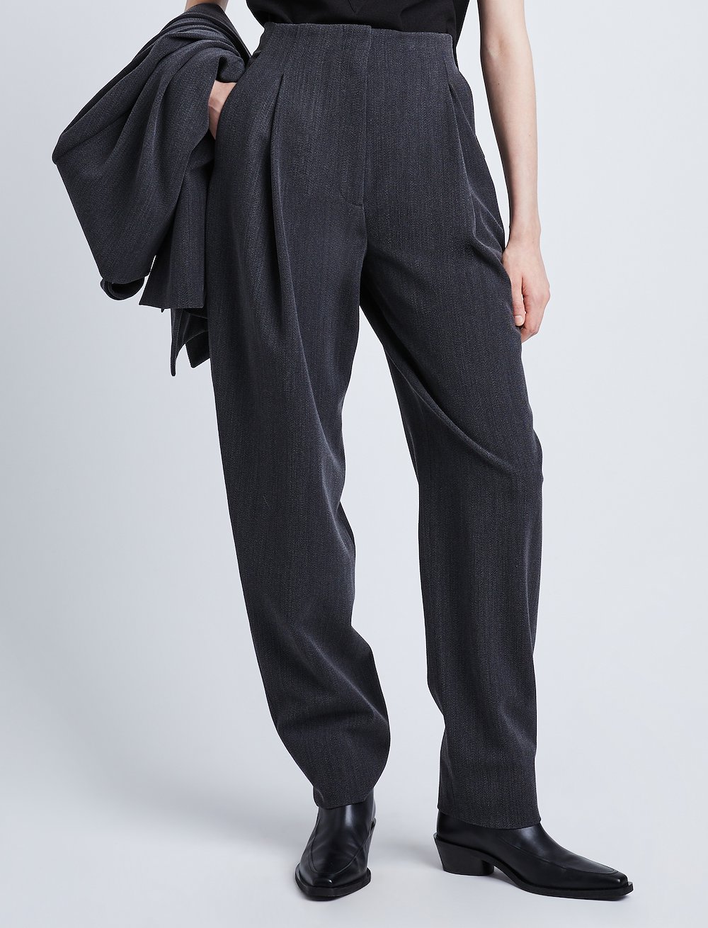 Melange Wool Trousers