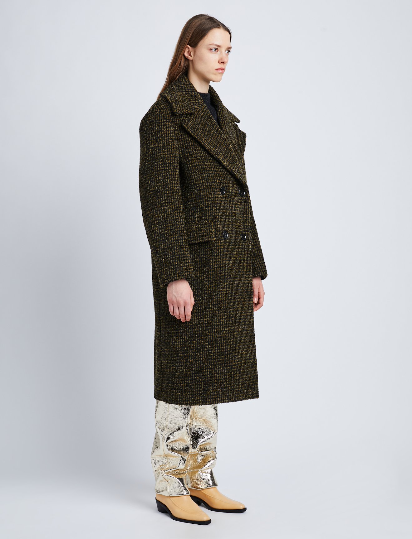 Melange Wool Boucle Coat #1