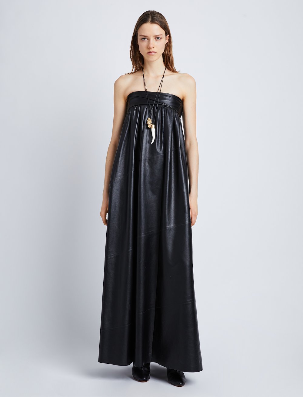 Nappa Leather Strapless Dress