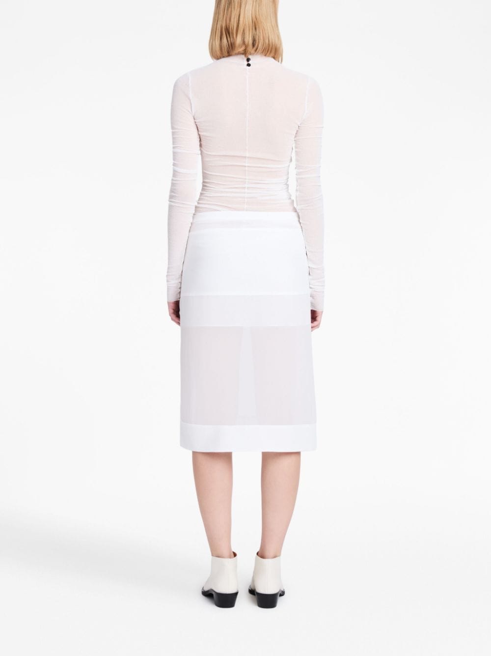 Shop Proenza Schouler Semi-sheer Chiffon Skirt In White
