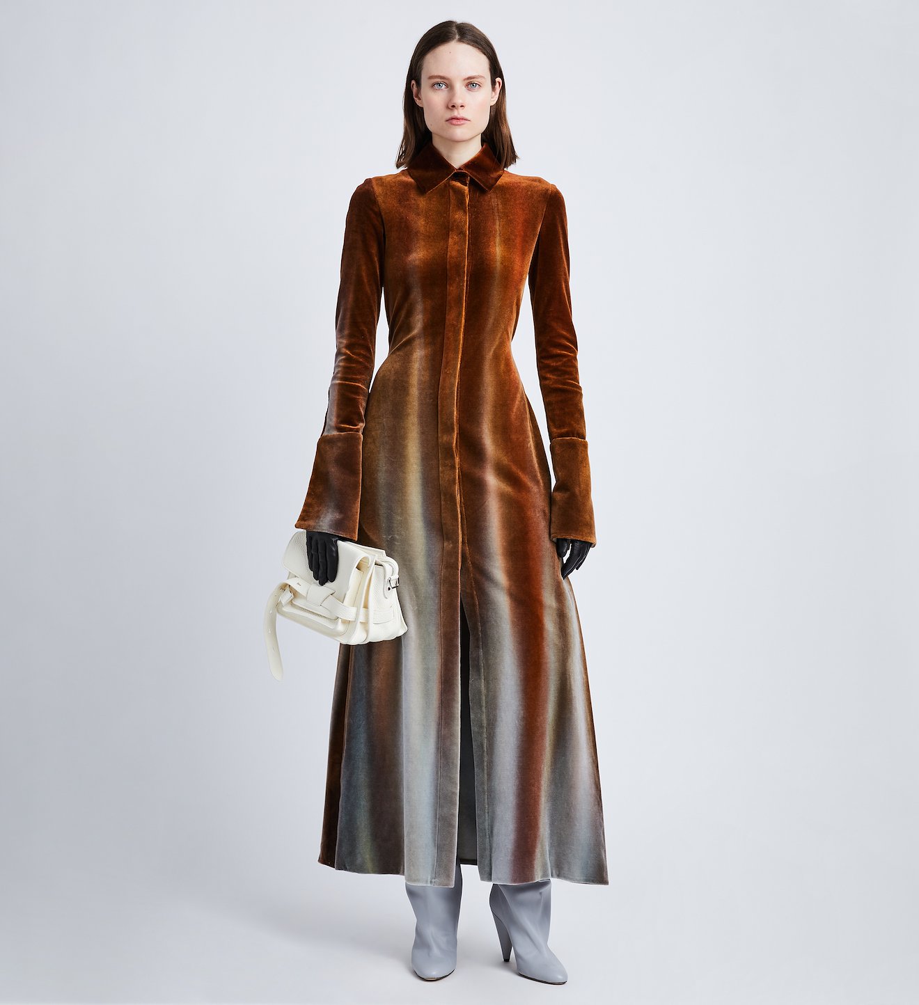 Ice Dyed Velvet Shirt Dress