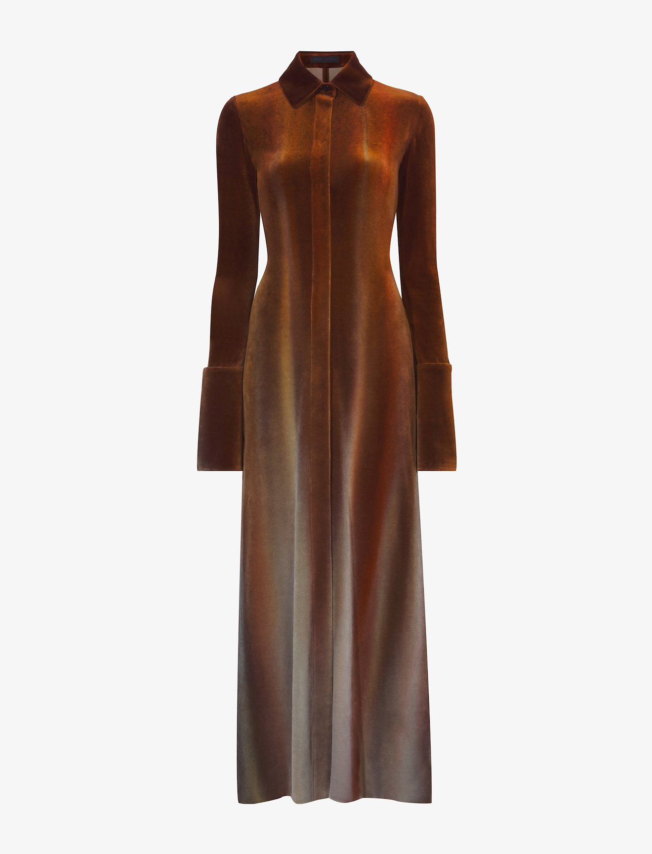 Ice Dyed Velvet Shirt Dress #4