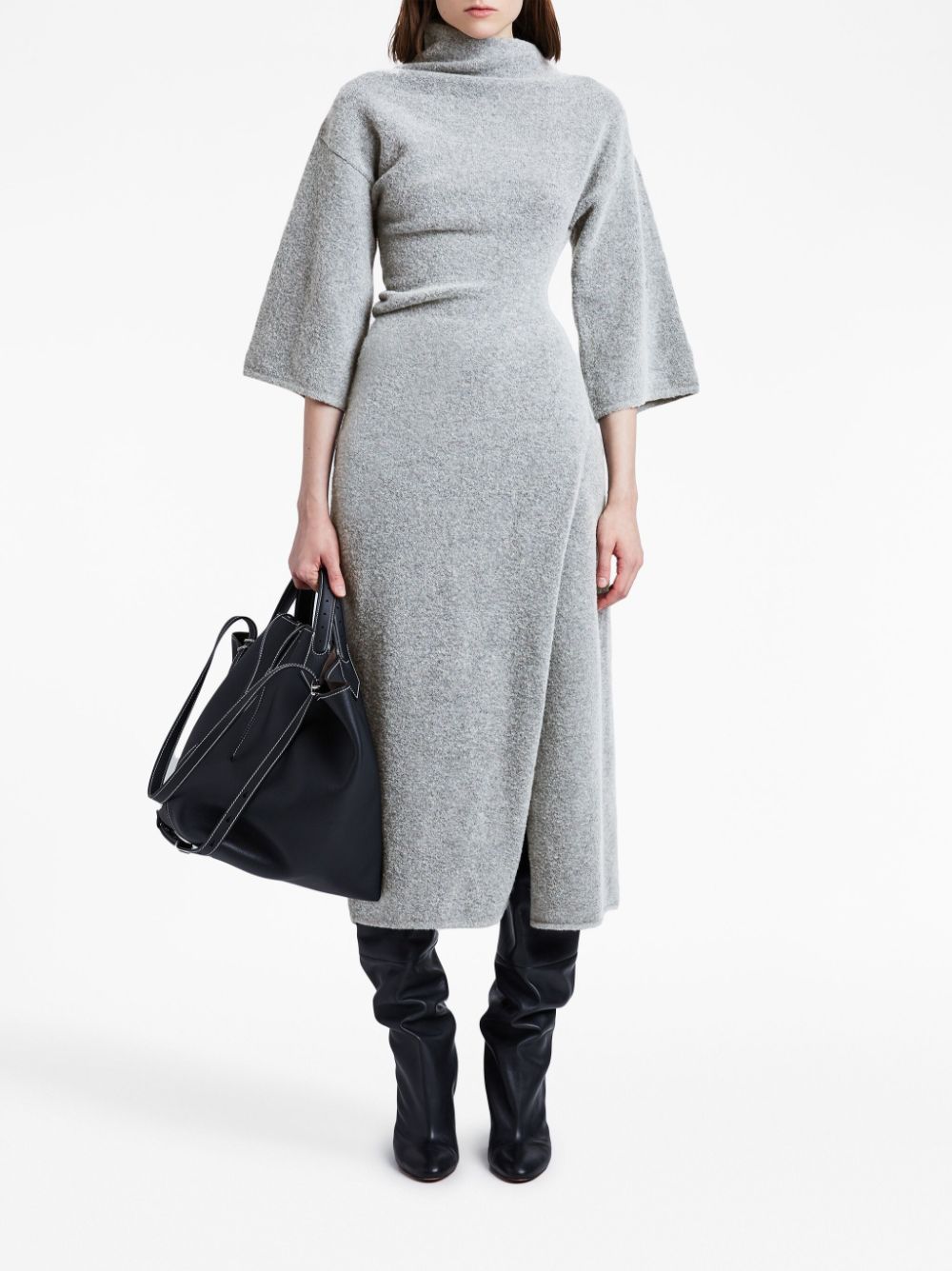 Proenza Schouler asymmetric wool-blend dress Grijs