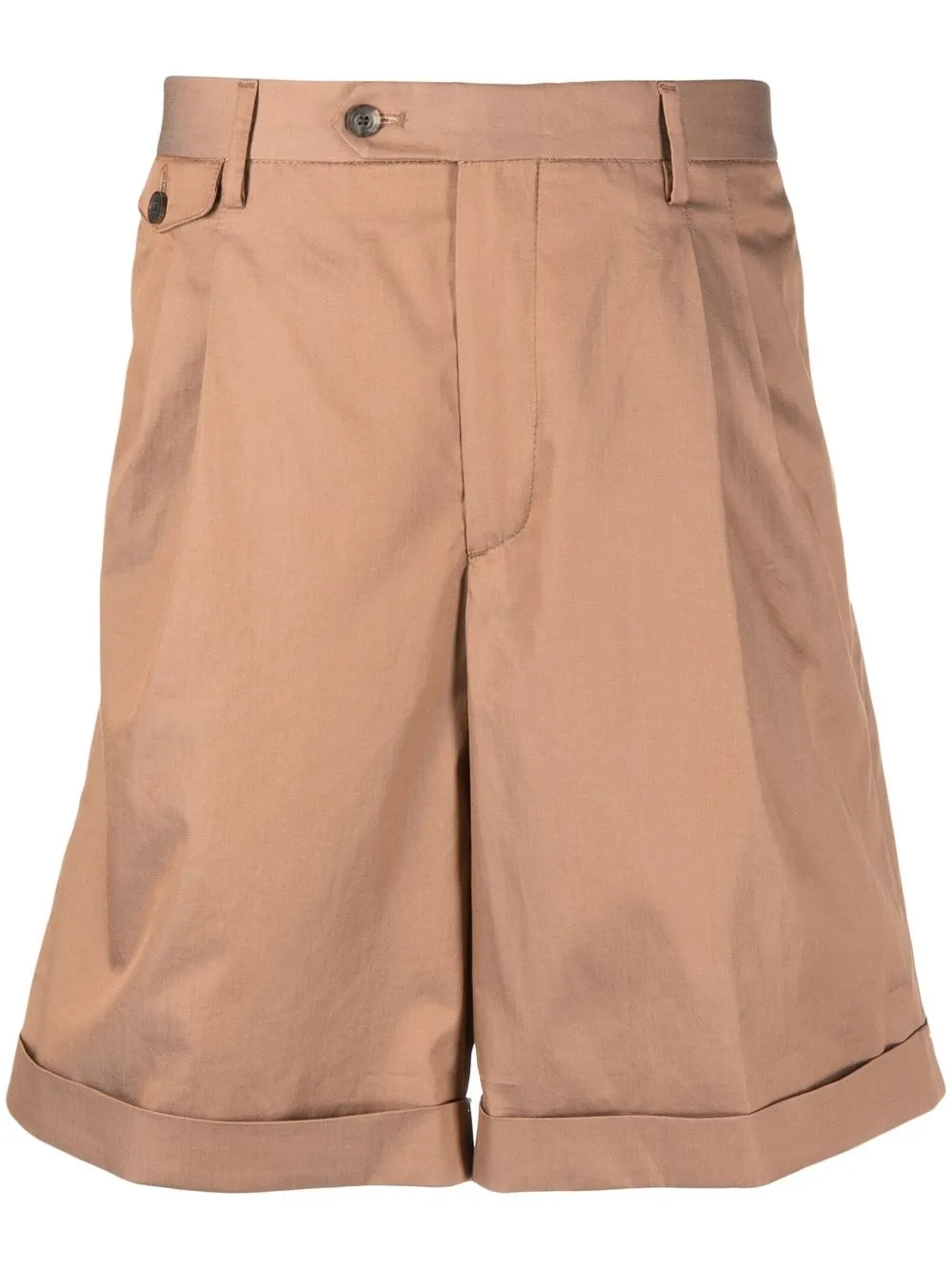 

Lardini turn-up-hem cotton shorts - Brown