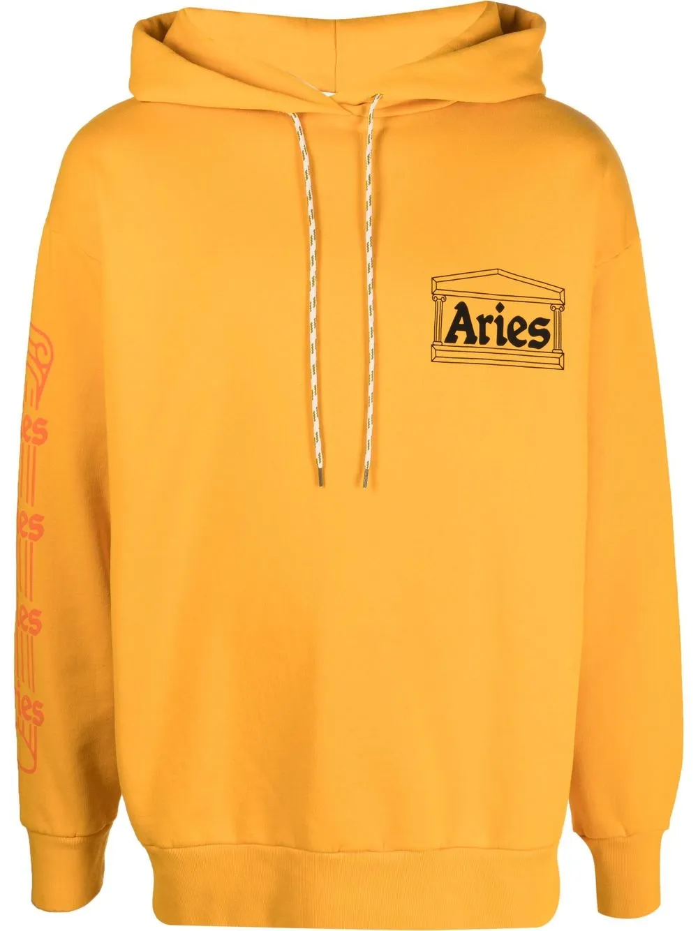 

Aries Column cotton hoodie - Yellow