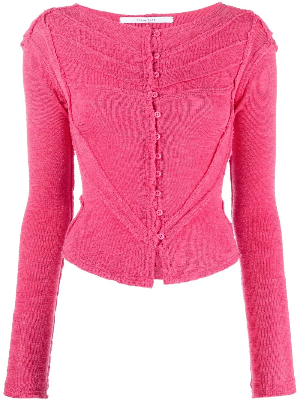 

Talia Byre exposed-seam knitted cardigan - Pink