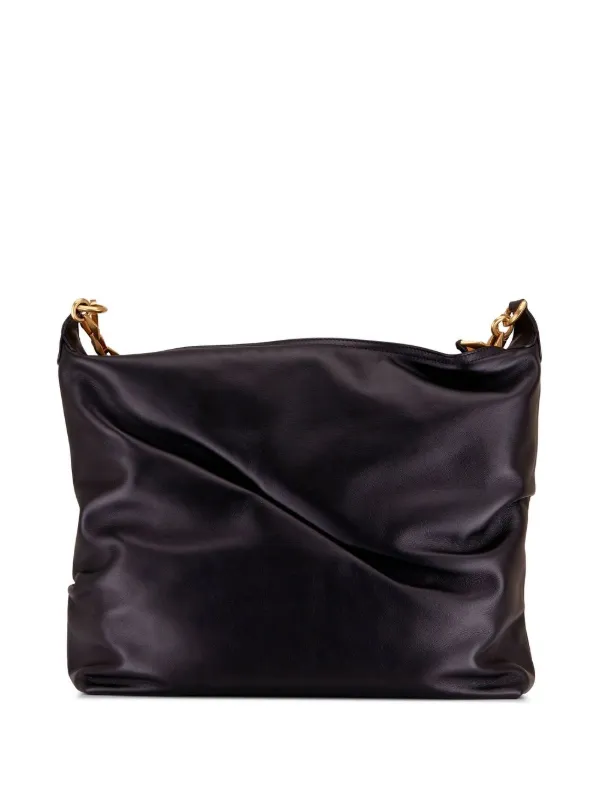 Black leather crossbody bag with chain strap new arrivals