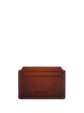 Santoni debossed-logo grained-leather cardholder - Brown