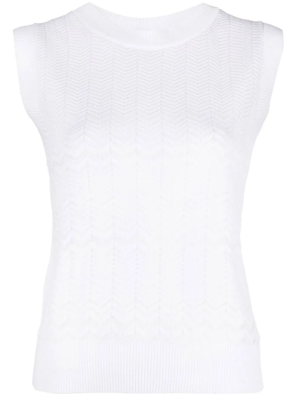 Missoni Zig-zag Pattern Sleeveless Top In Weiss